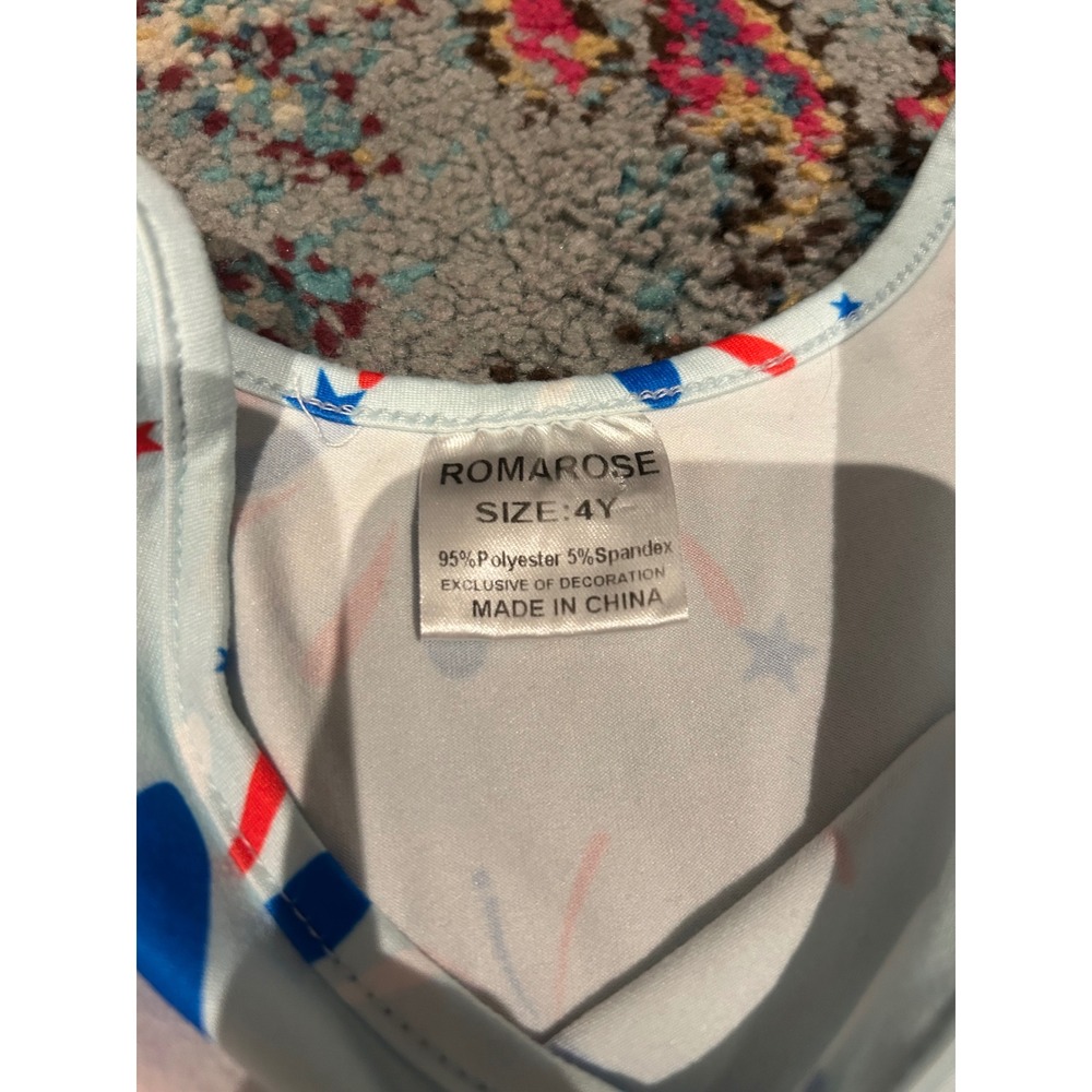 Romarose Girls Blue Patriotic Popsicle Fireworks Dress Size 4T Summer k7036‎ - Picture 5 of 6